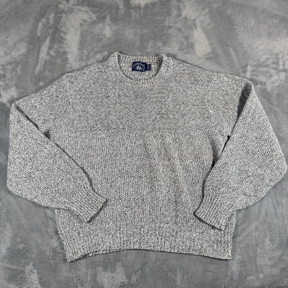 Vintage Boathouse Row Sweater Mens XL Gray 100% Cotton Crewneck Made In USA